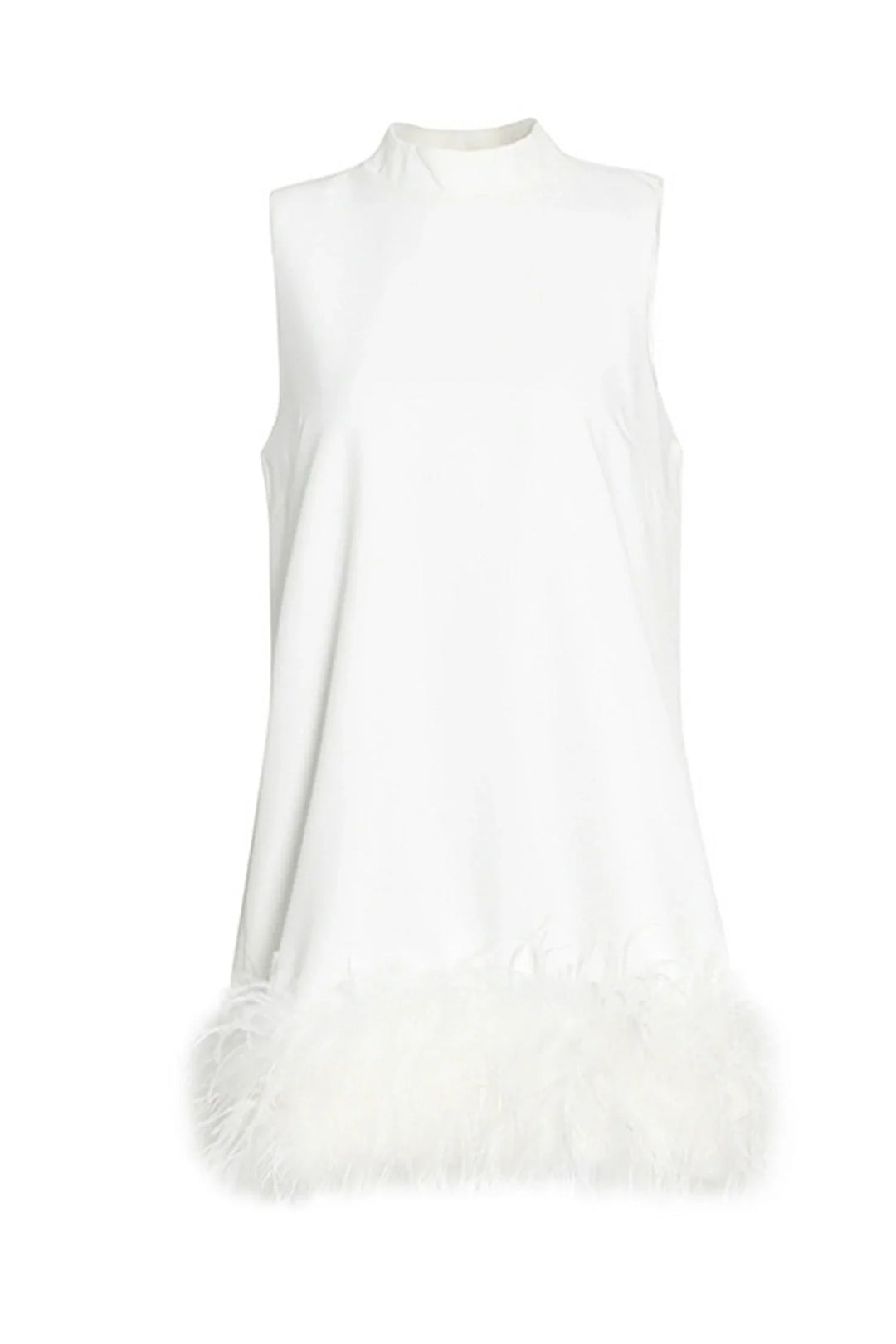 Adunma - A-Line Fur Hem Mini Dress