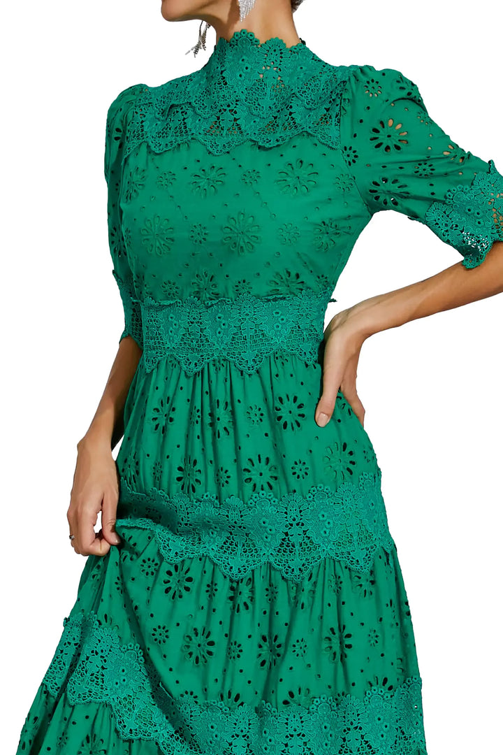 Bianca - Hollow Half Sleeve Midi Dress