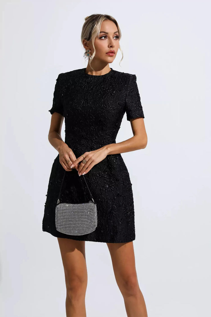 Alyshia Jacquard Floral Mini Dress