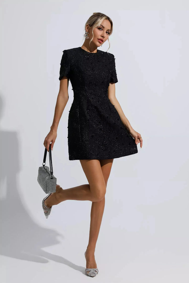 Alyshia Jacquard Floral Mini Dress