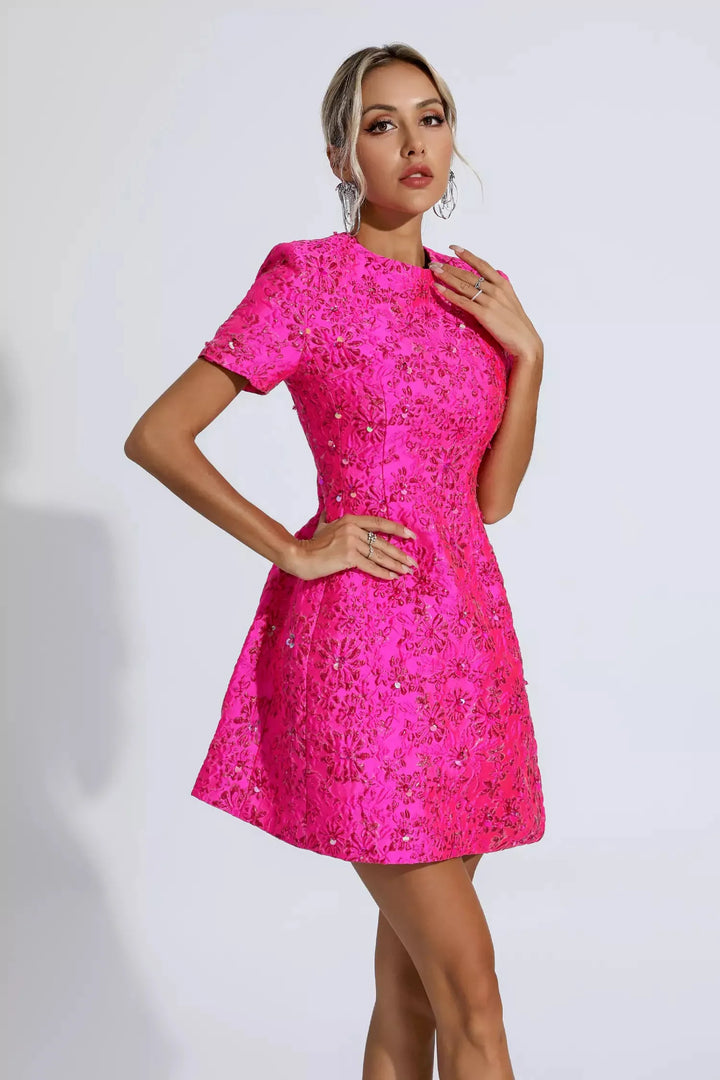 Alyshia Jacquard Floral Mini Dress