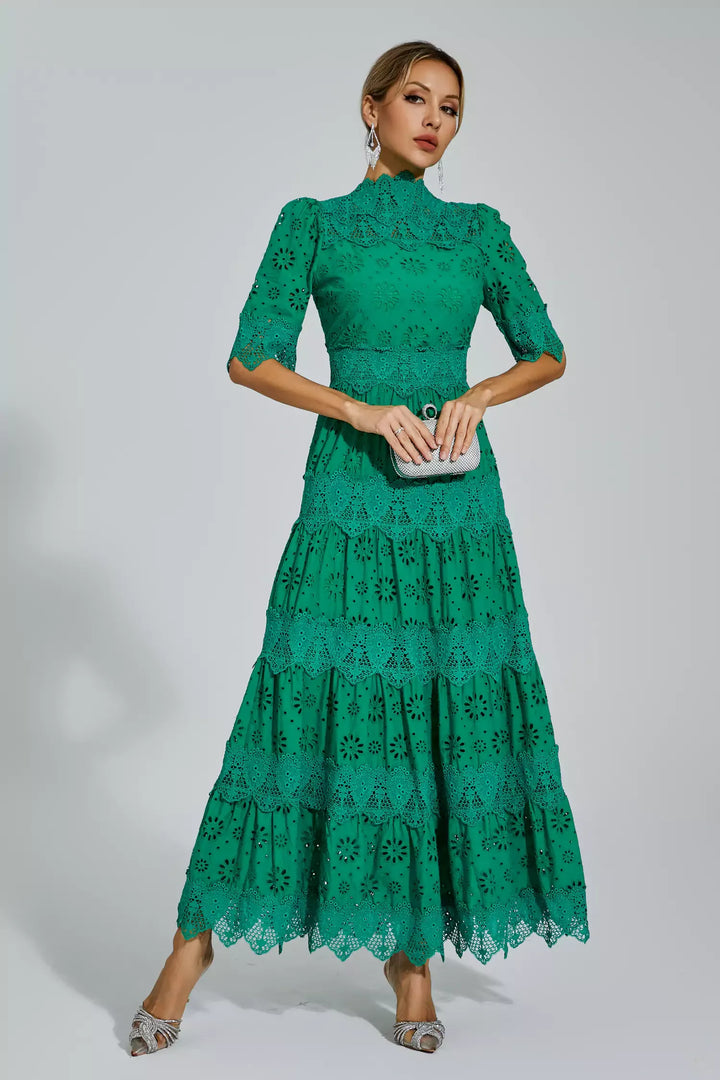 Bianca - Hollow Half Sleeve Midi Dress
