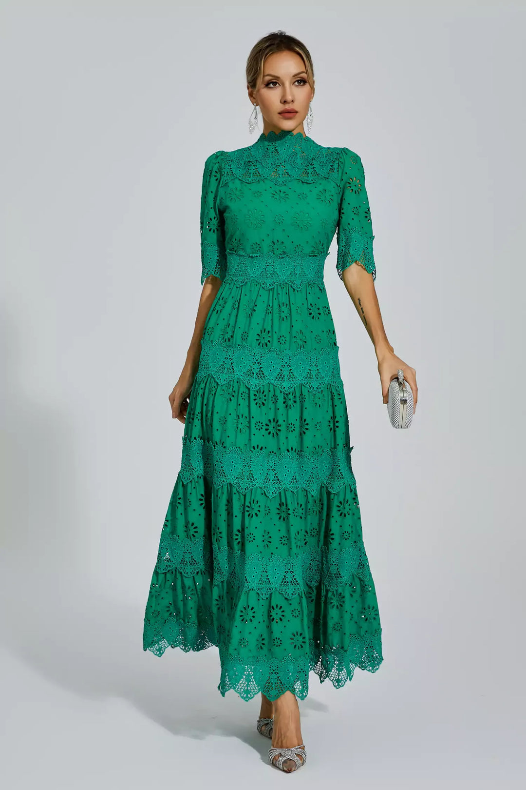 Bianca - Hollow Half Sleeve Midi Dress
