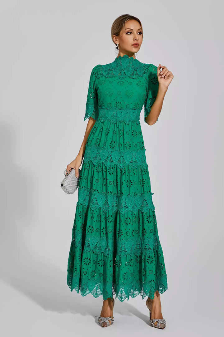 Bianca - Hollow Half Sleeve Midi Dress