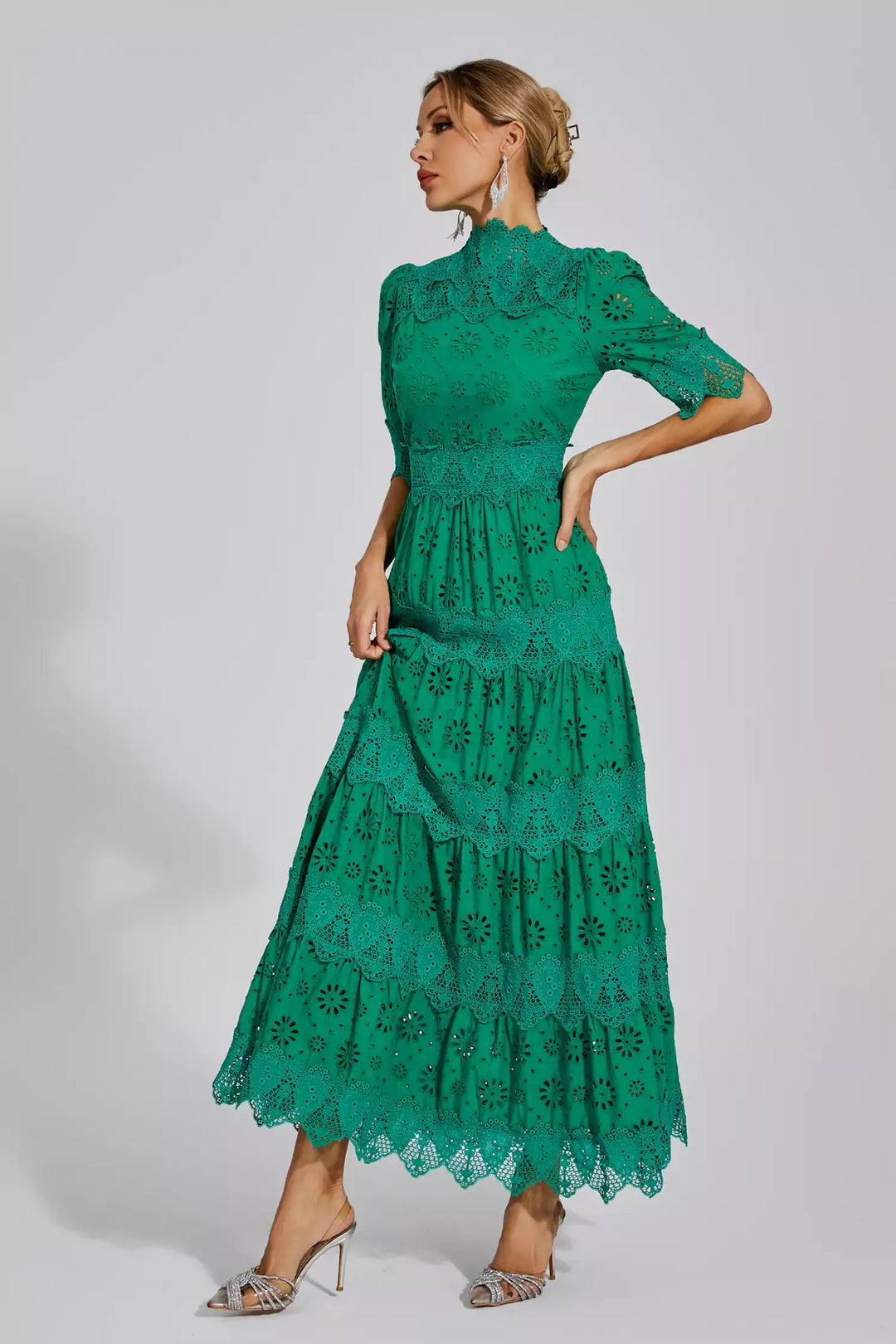 Bianca - Hollow Half Sleeve Midi Dress