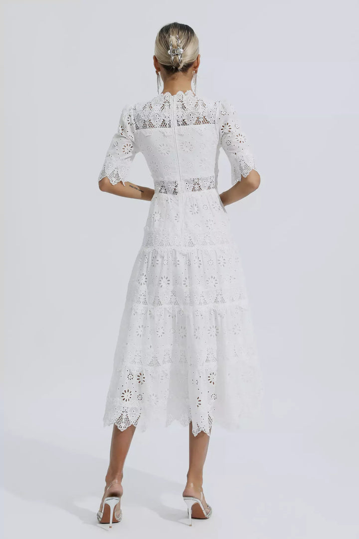 Bianca - Hollow Half Sleeve Midi Dress