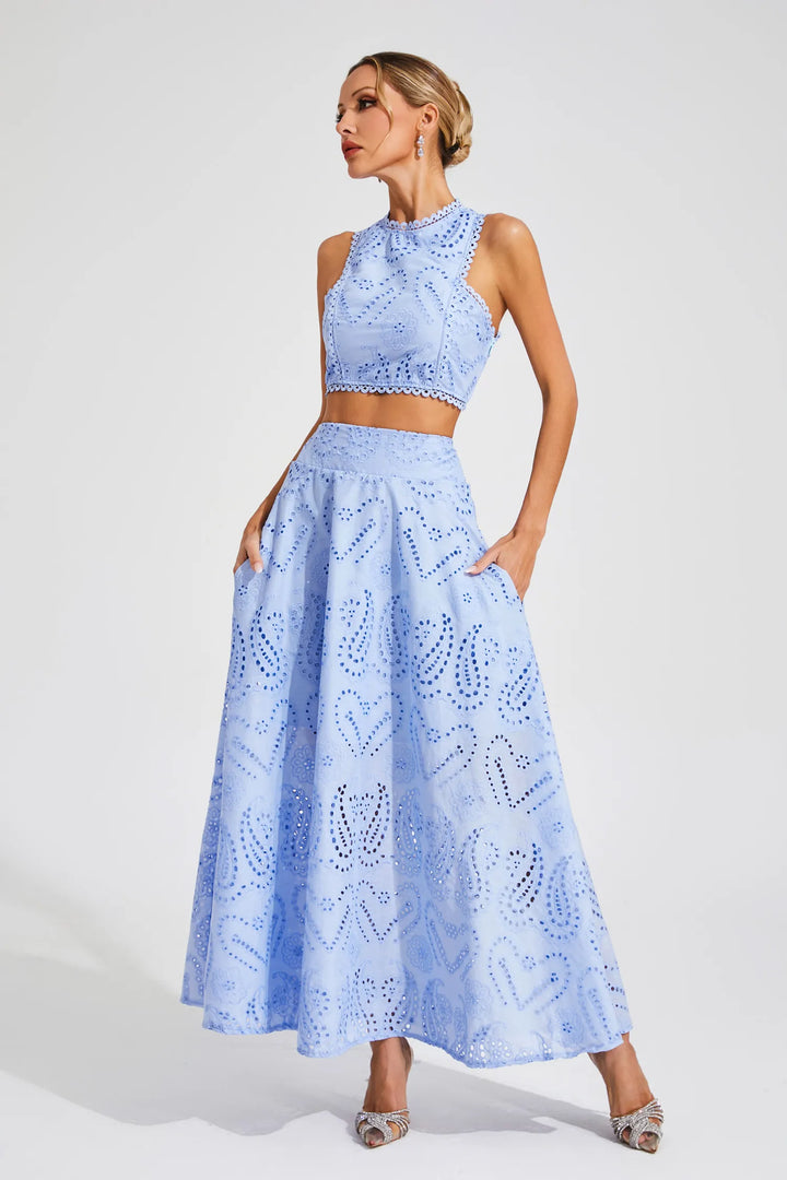 Saskia Embroidered Sleeveless Set