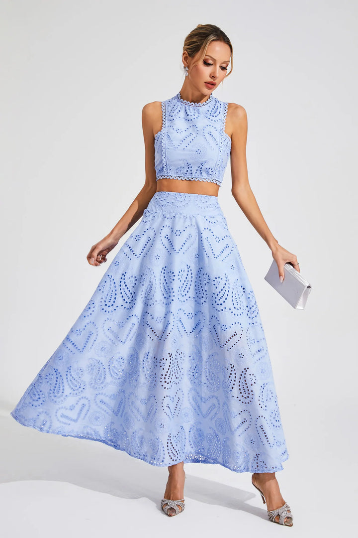 Saskia Embroidered Sleeveless Set
