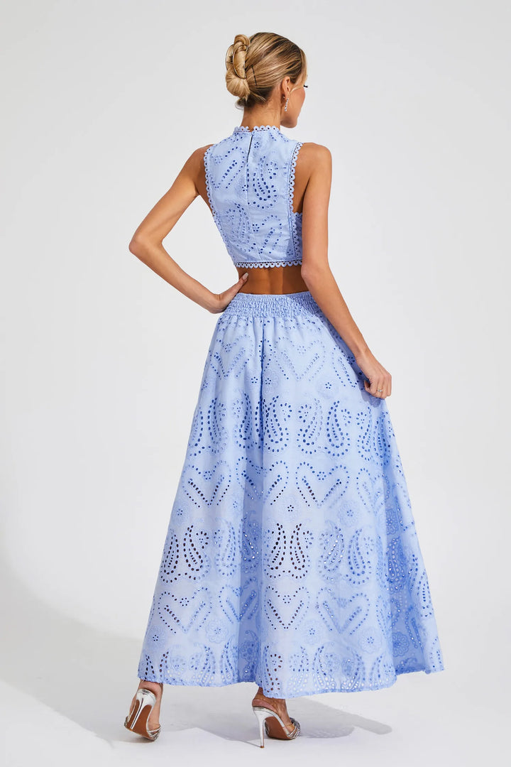 Saskia Embroidered Sleeveless Set