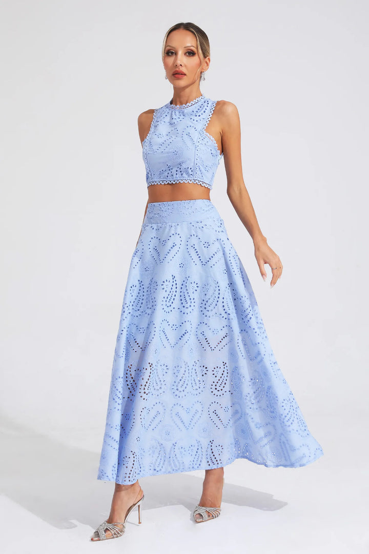 Saskia Embroidered Sleeveless Set