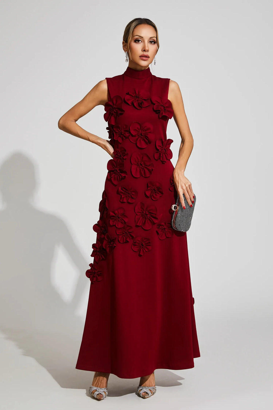 Rose Flower Maxi Dress