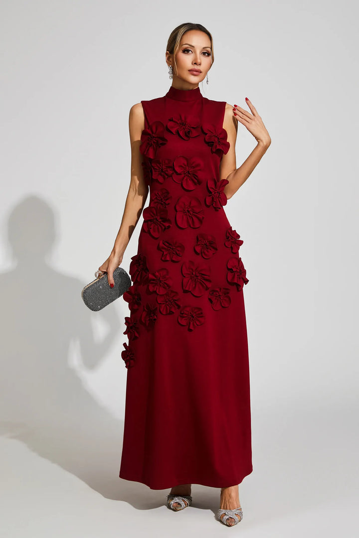 Rose Flower Maxi Dress
