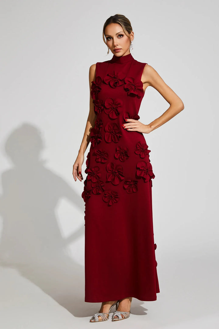 Rose Flower Maxi Dress