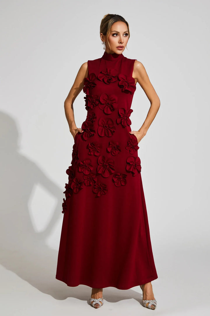 Rose Flower Maxi Dress