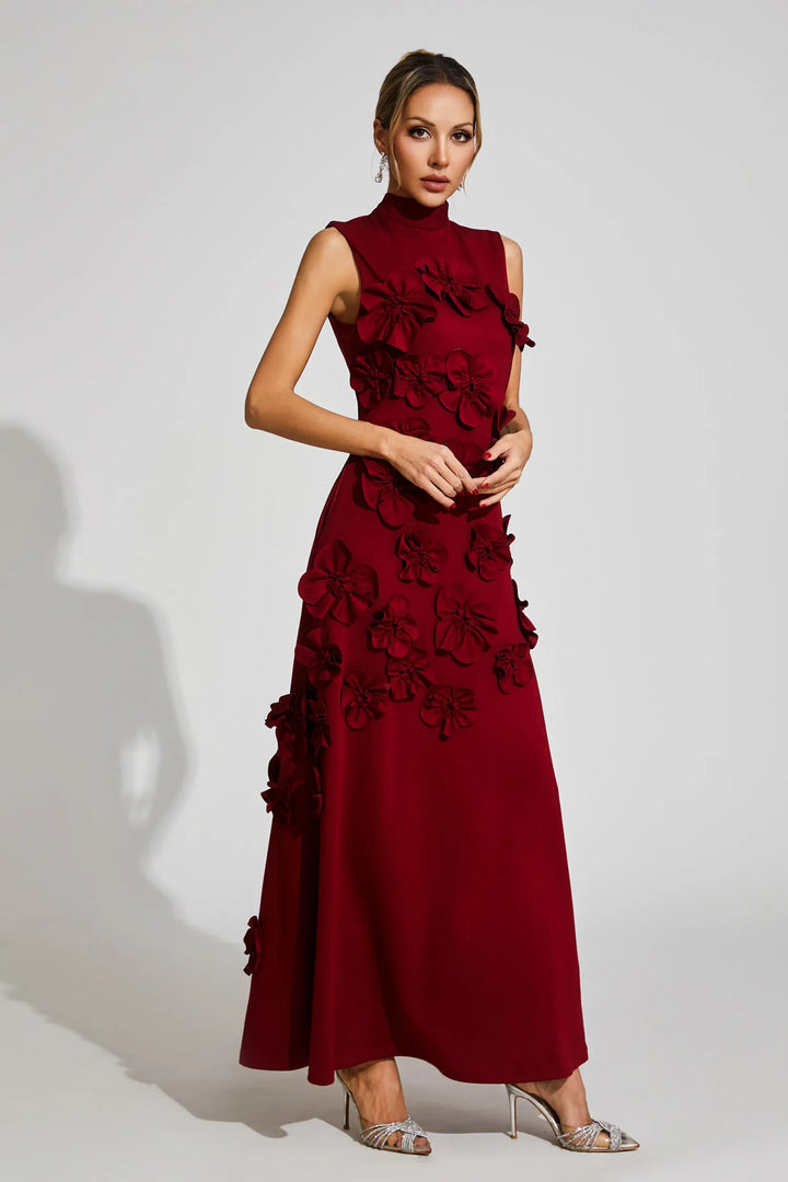 Rose Flower Maxi Dress