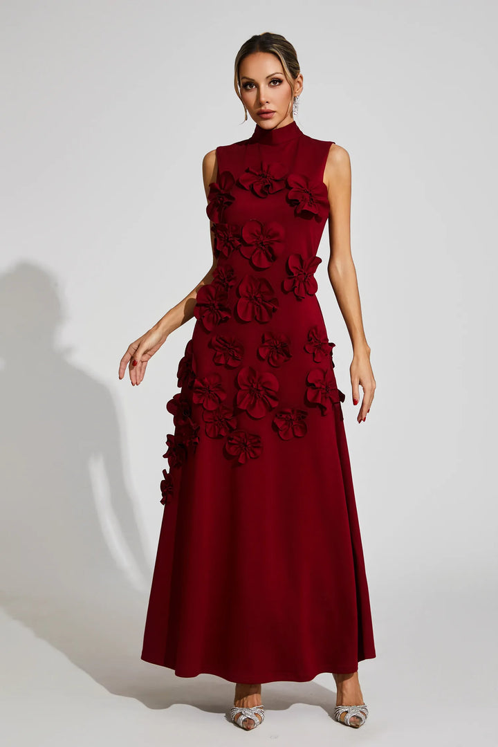 Rose Flower Maxi Dress