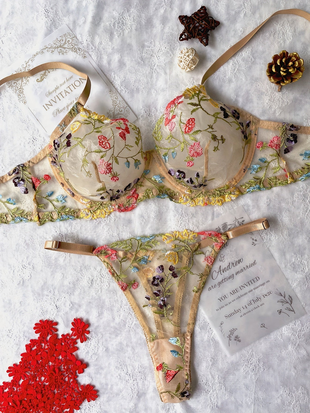 Islynn - Soulful Embroidered Lingerie Set