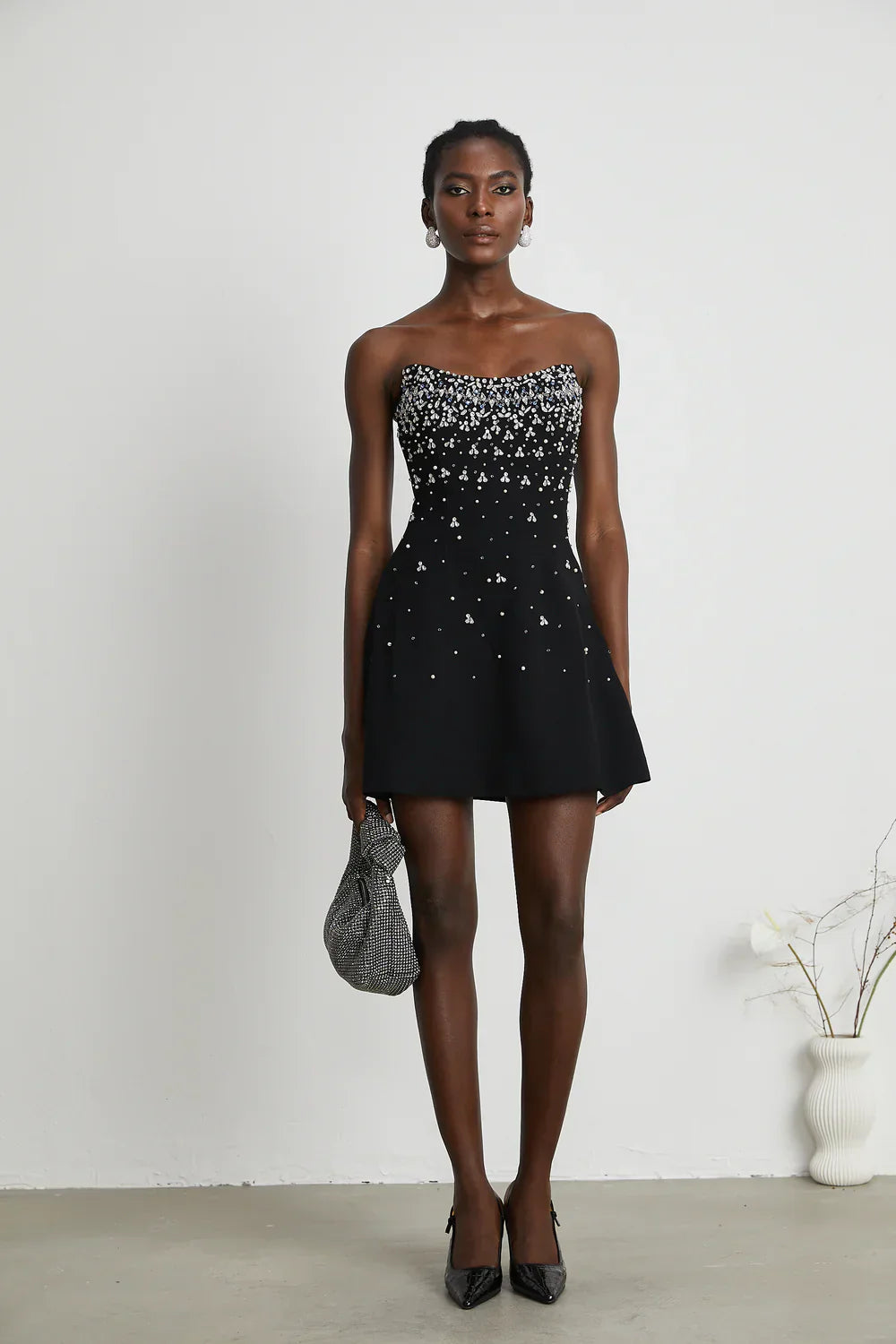 Tamsen - Rhinestone Embellished Strapless Mini Dress