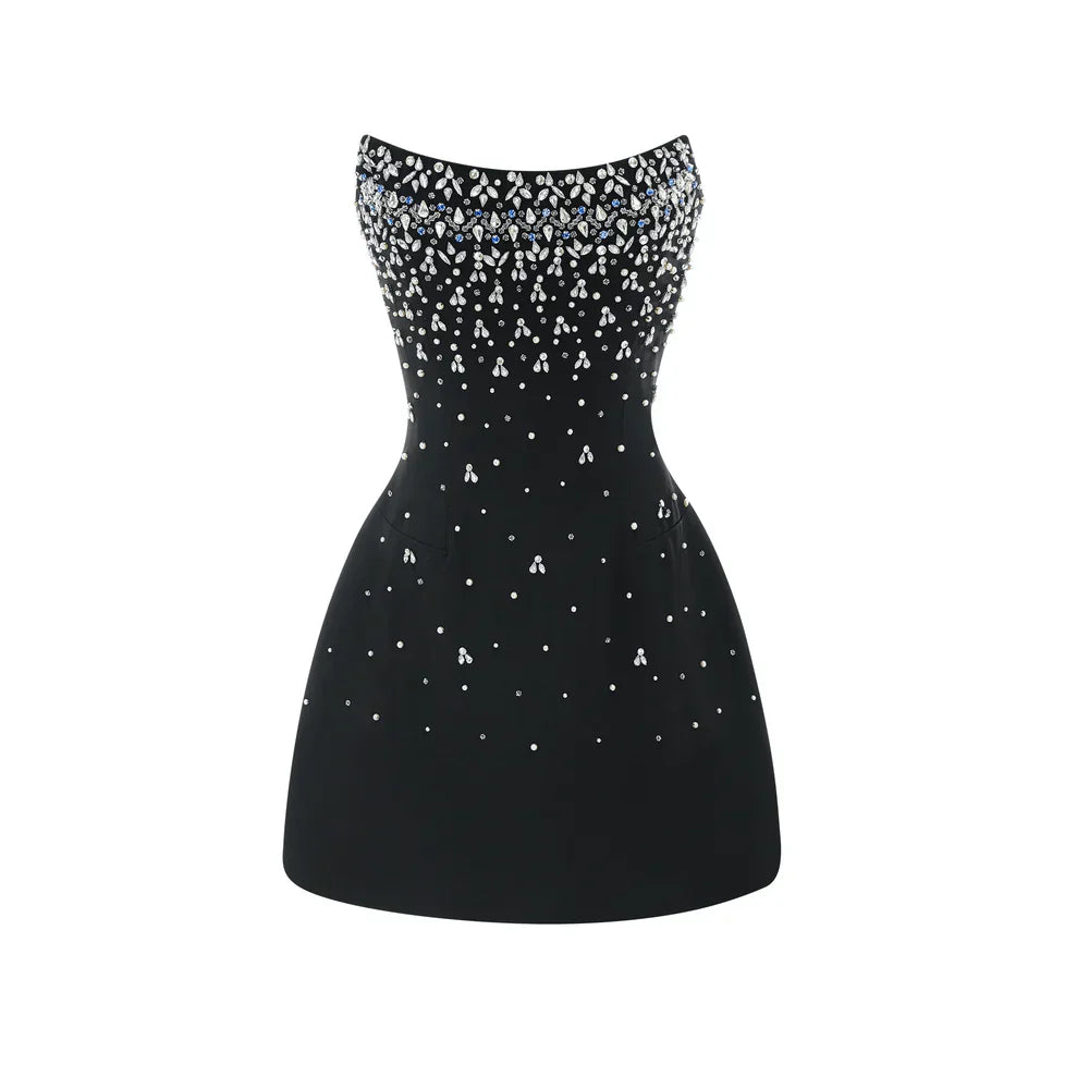 Tamsen - Rhinestone Embellished Strapless Mini Dress