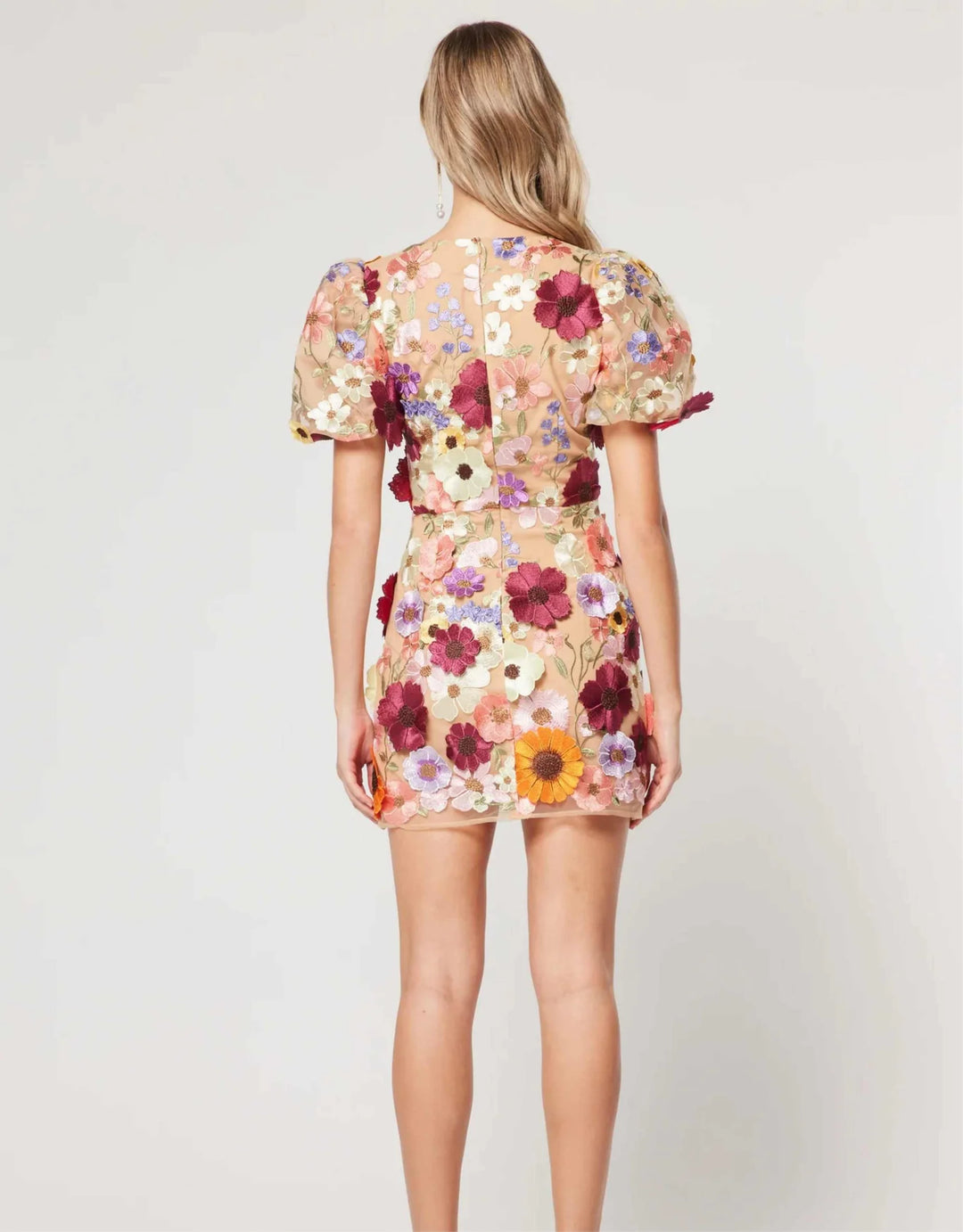 Sue - Floral Mini Dress With Puff Sleeves
